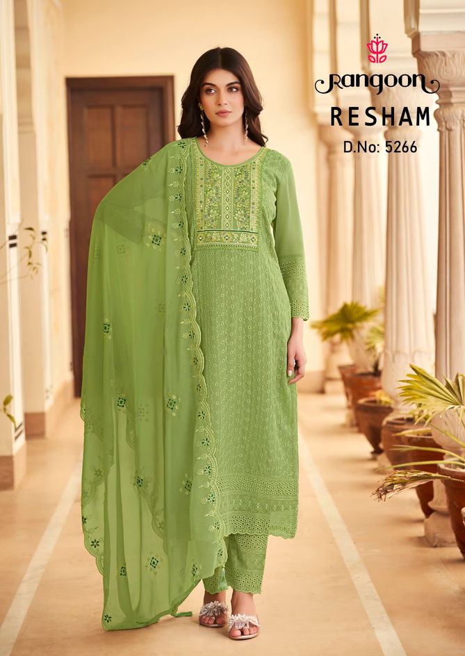 Resham By Rangoon Georgette Kurti Bottom With Dupatta Wholesale Shop In Surat
